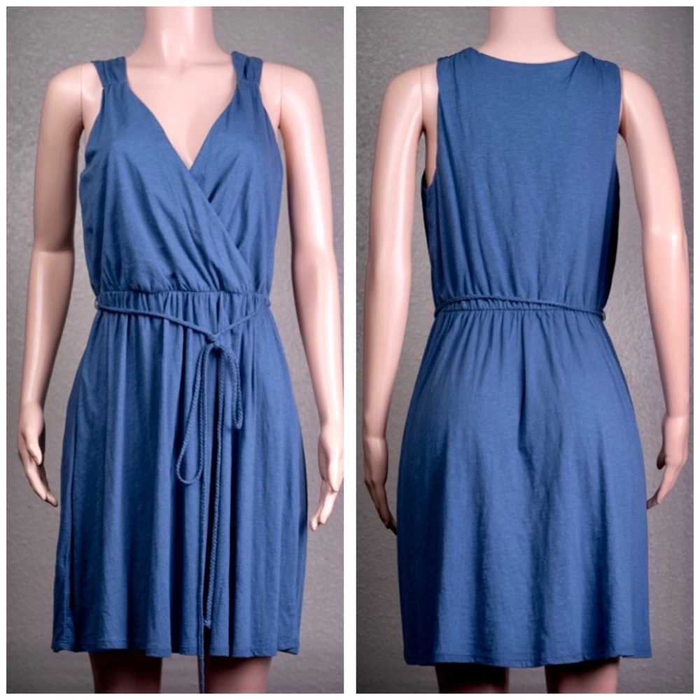 NWT Ann Taylor LOFT Blue Surplice Dress